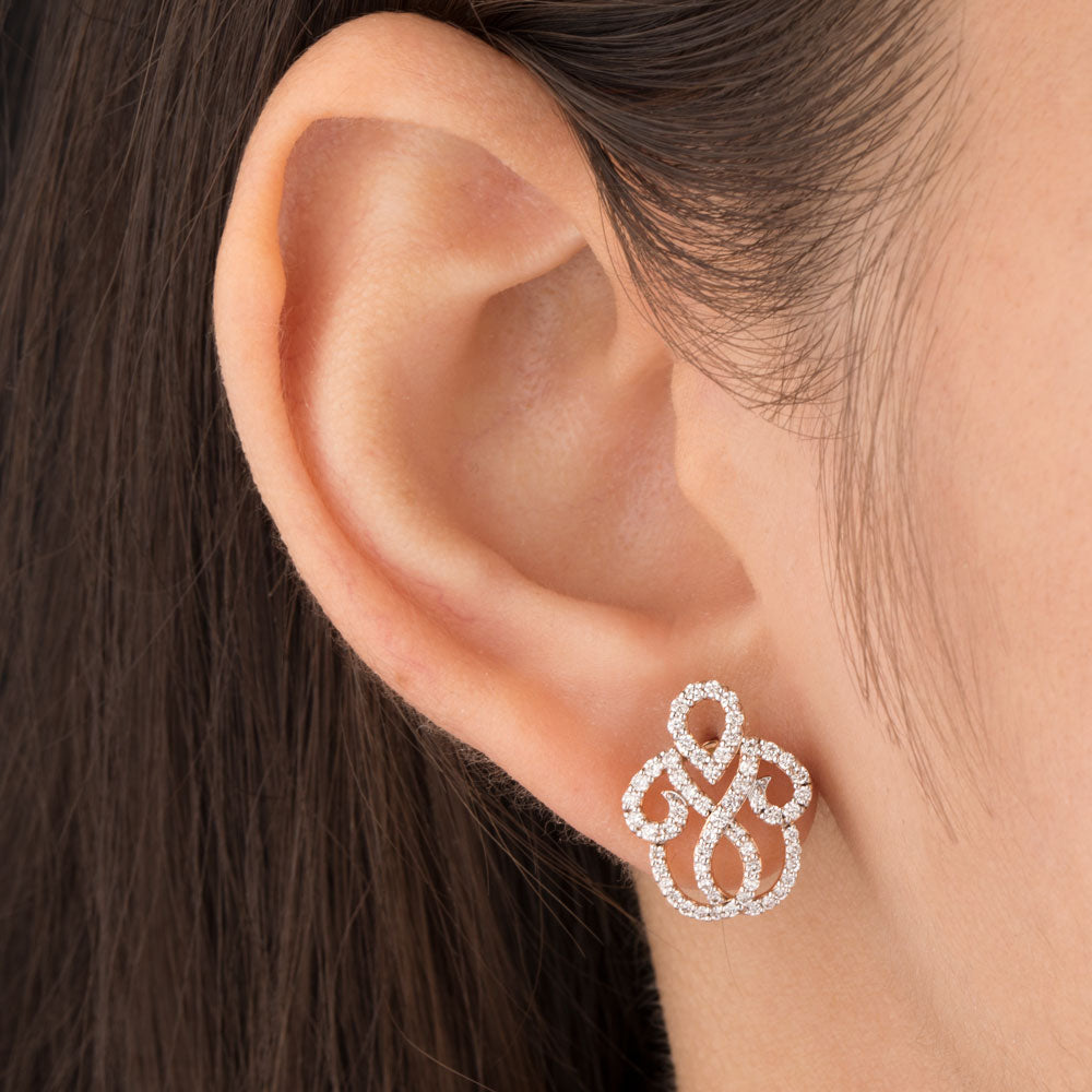 18K Rose Gold Diamond Earrings - 0.656ct VS-SI-FG