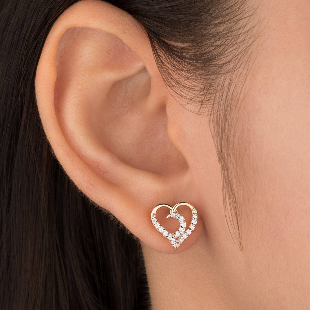 18K Rose Gold Diamond Earrings - 0.242ct VS-SI-FG