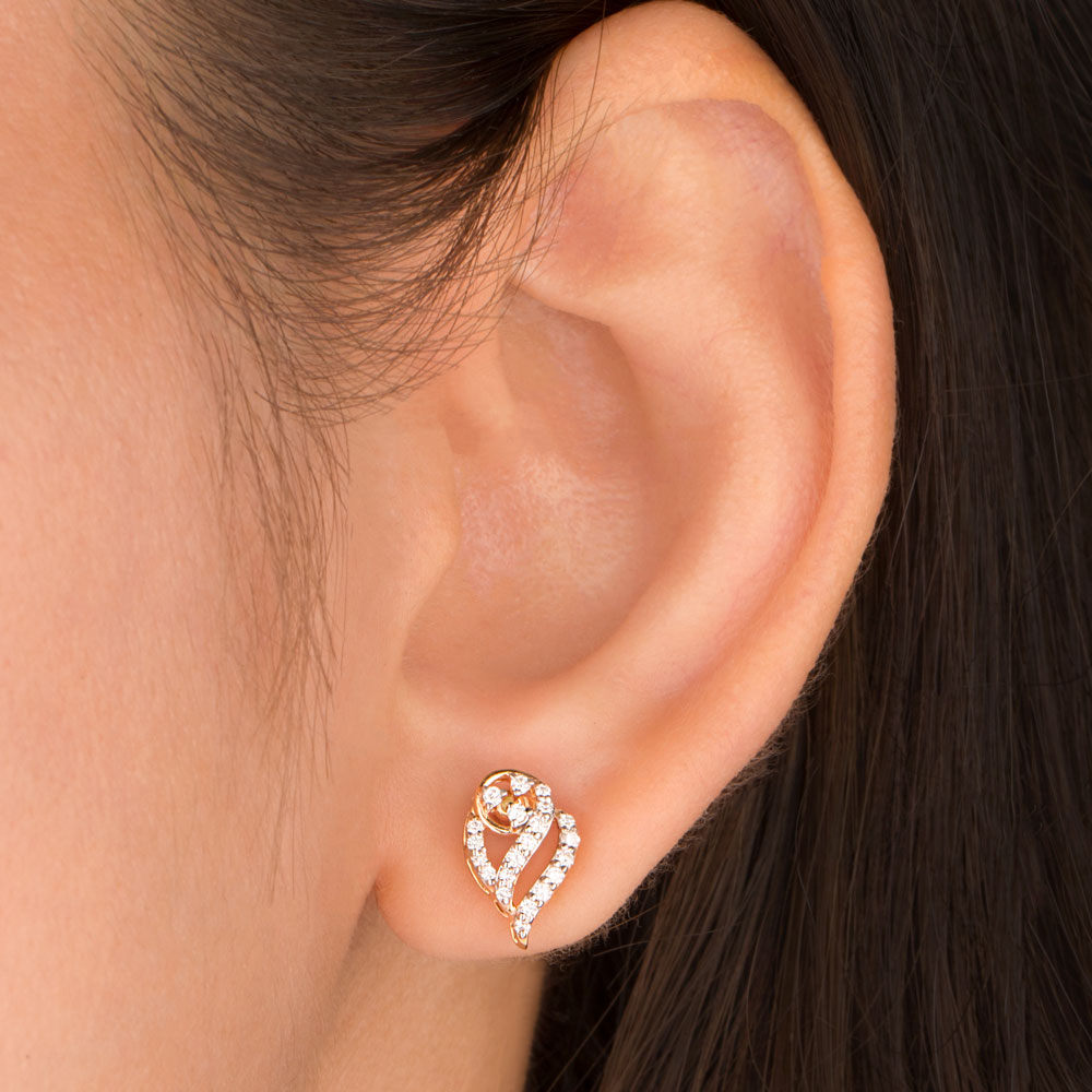 18K Rose Gold Diamond Earrings - 0.238ct VS-SI-FG