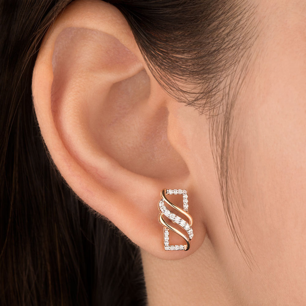 18K Rose Gold Diamond Earrings - 0.228ct VS-SI-FG