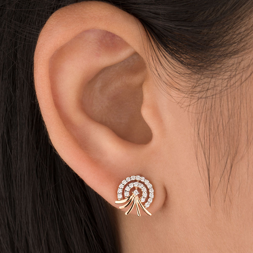 18K Rose Gold Diamond Earrings - 0.268ct VS-SI-FG