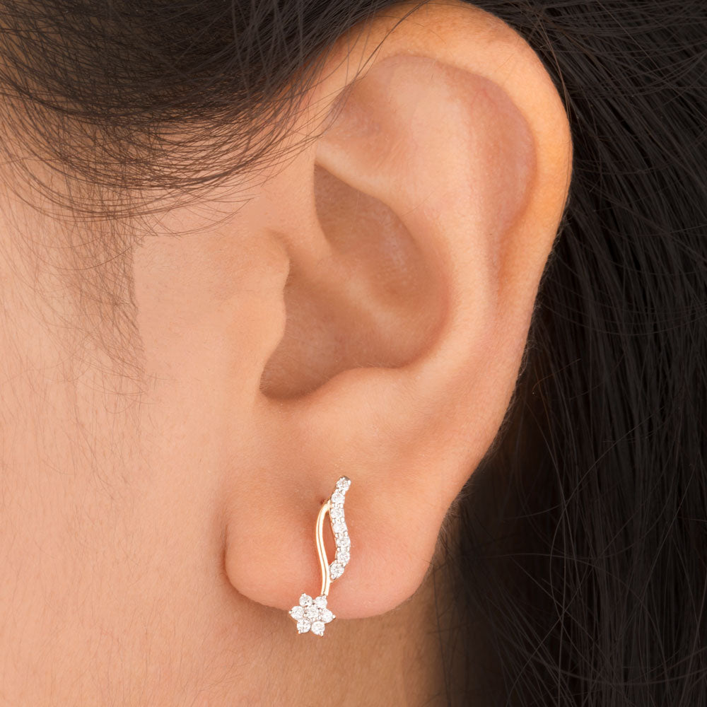 18K Rose Gold Diamond Earrings - 0.199ct VS-SI-FG