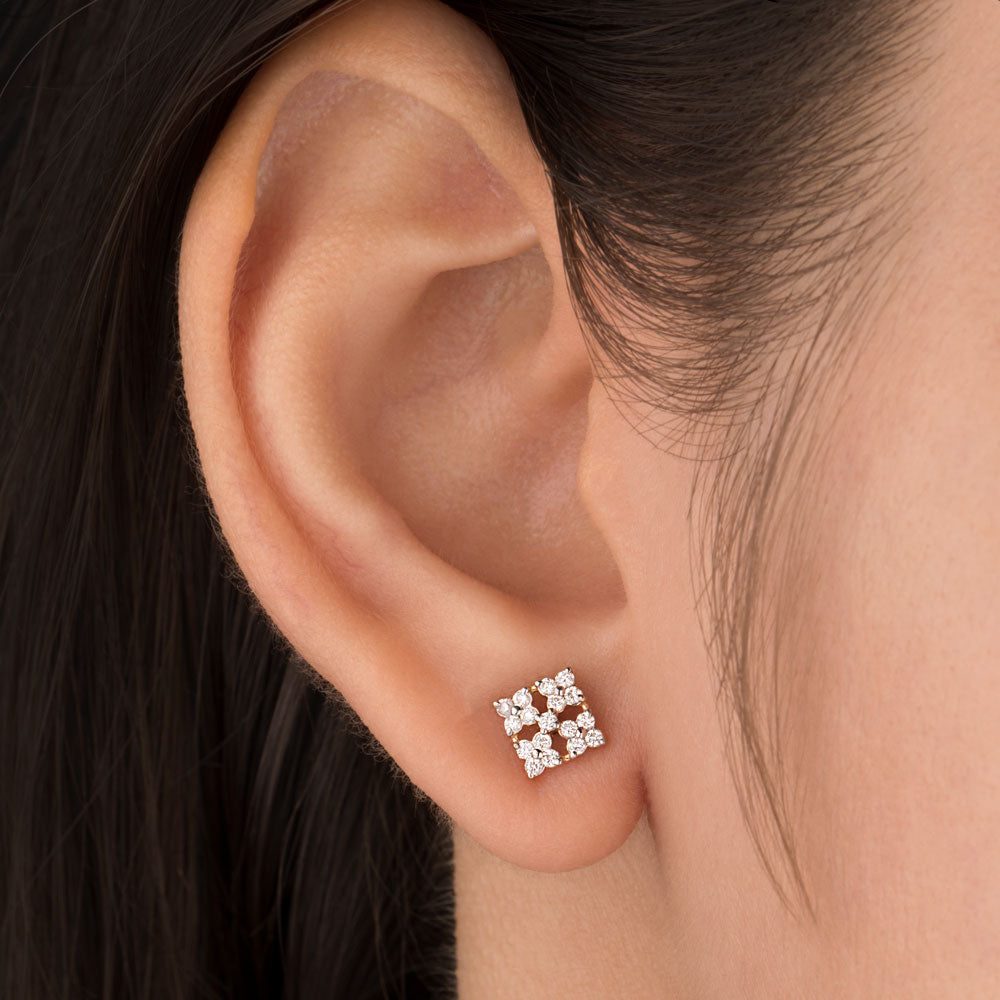 18K Rose Gold Diamond Earrings - 0.246ct VS-SI-FG