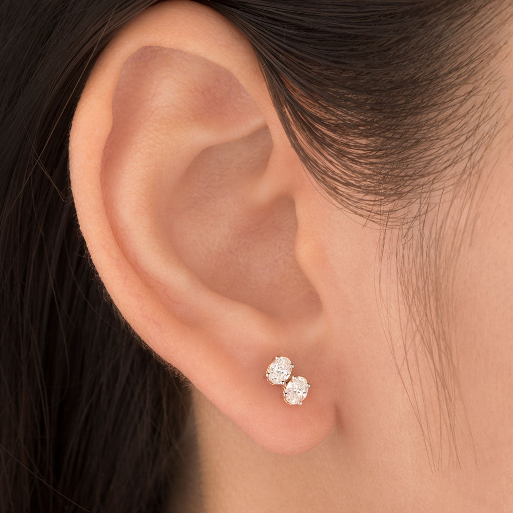18K Rose Gold Diamond Earrings - 0.536ct VVS-VS-GH