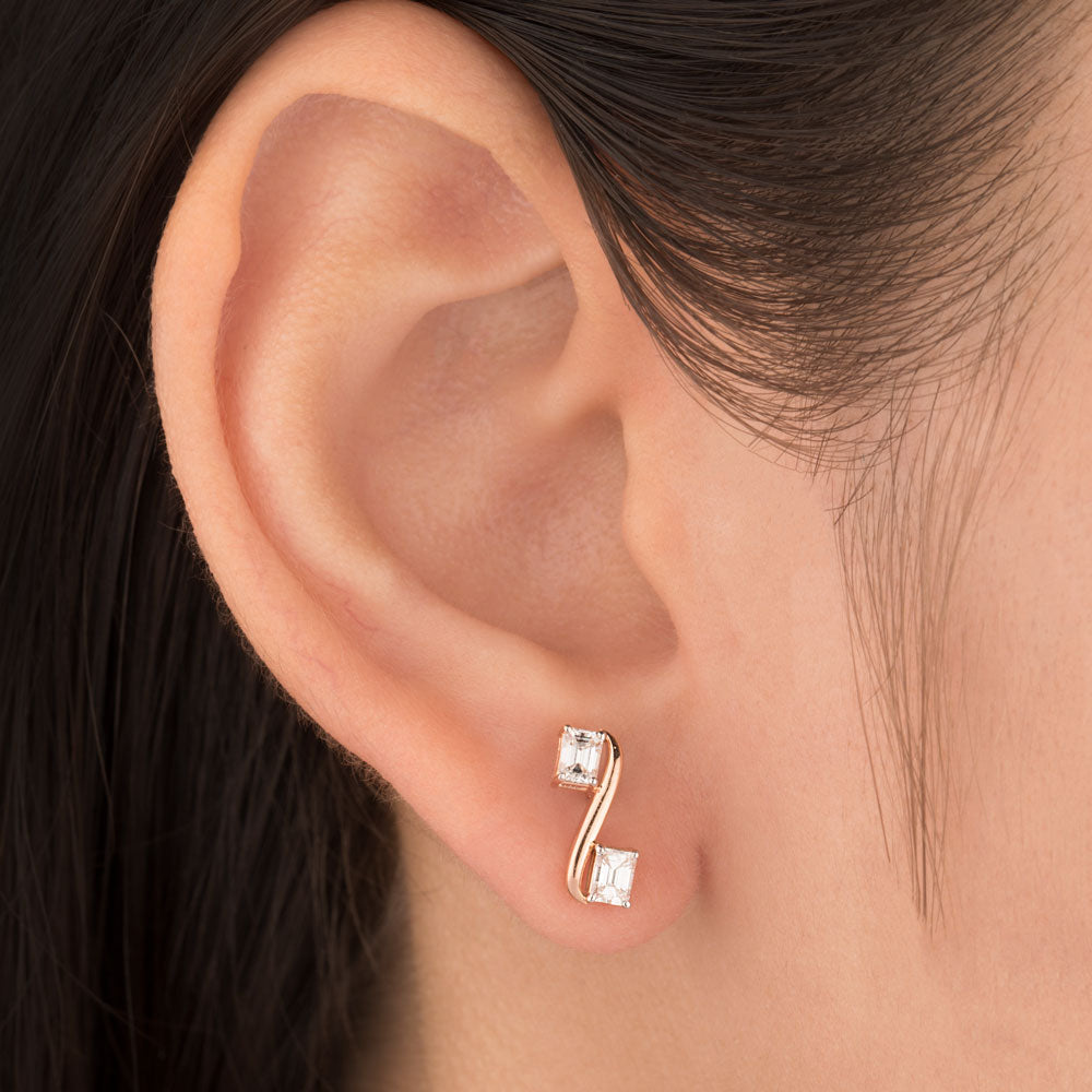 18K Rose Gold Diamond Earrings - 0.552ct VVS-VS-GH
