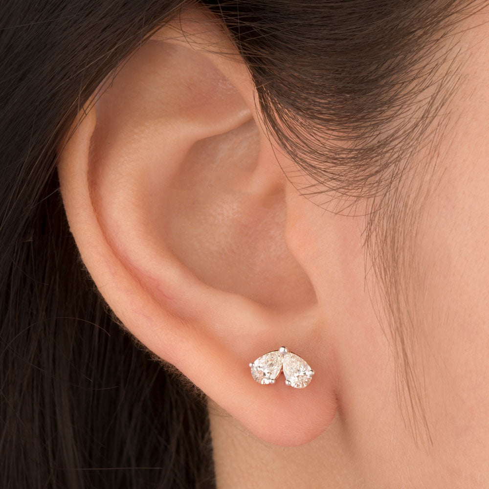 18K Rose Gold Diamond Earrings - 0.943ct VVS-VS-IJ