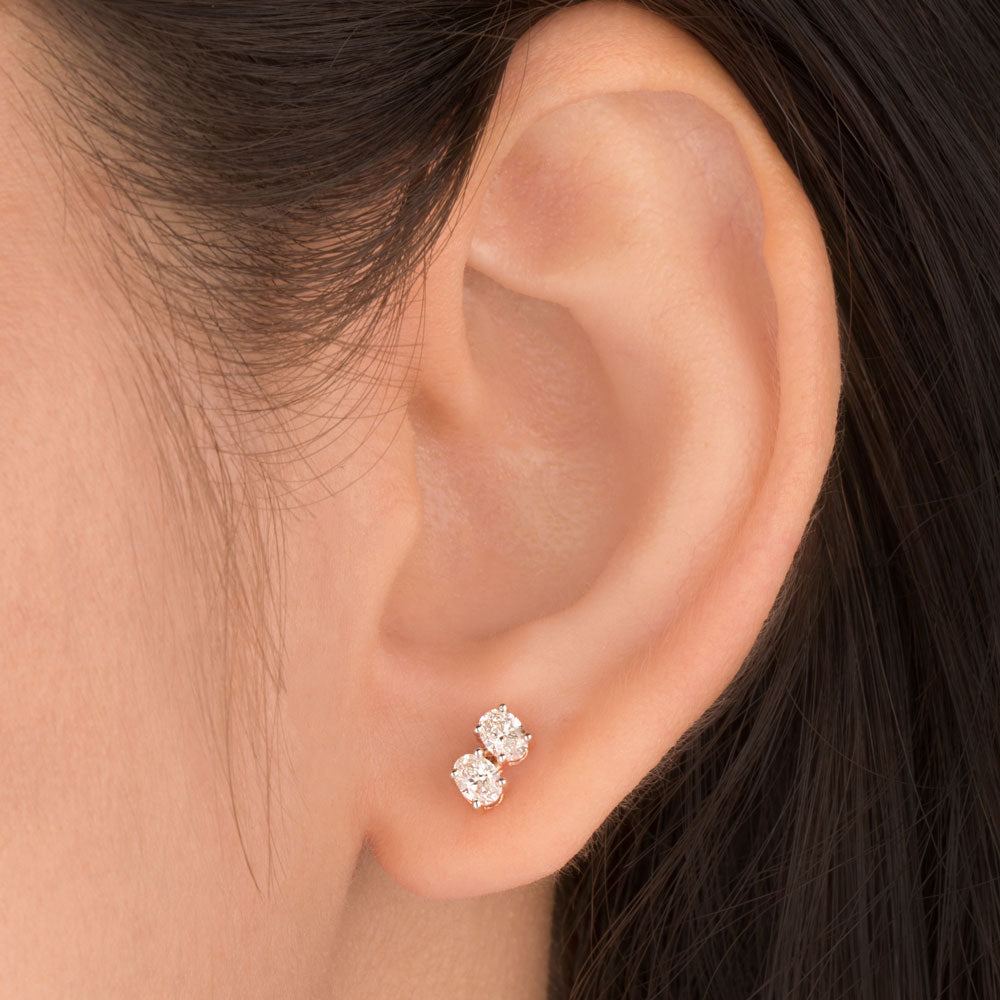 18K Rose Gold Diamond Earrings - 0.542ct VVS-VS-GH