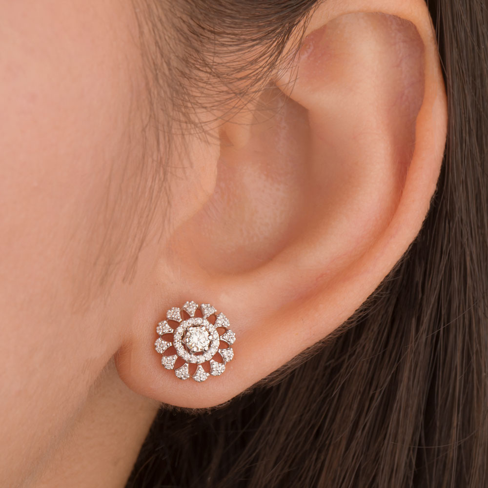 18K Rose Gold Diamond Earrings - 0.407ct VVS-VS-HI