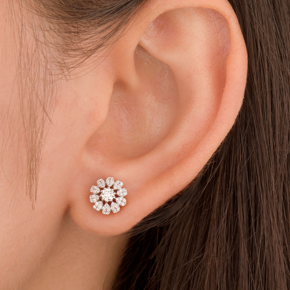 18K Rose Gold Diamond Earrings - 0.379ct VVS-VS-HI