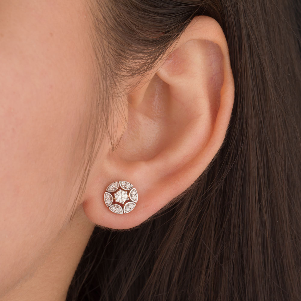 18K Rose Gold Diamond Earrings - 0.447ct VVS-VS-JK