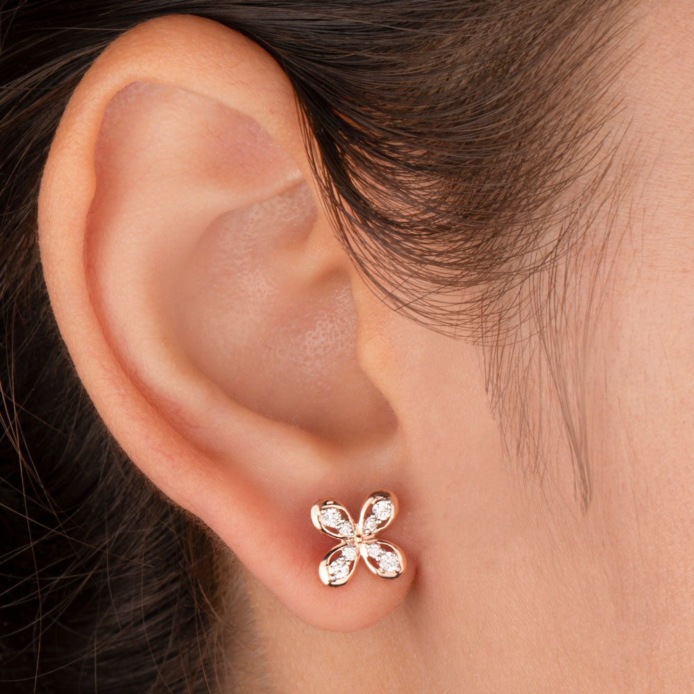 14K Rose Gold Diamond Earrings - 0.28ct SI-HI