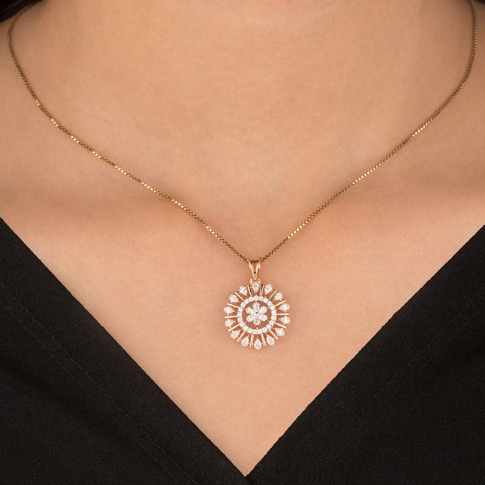 18K Rose Gold Diamond Pendant - 0.885ct VVS-EF