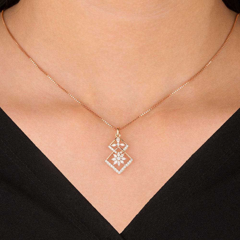 18K Rose Gold Diamond Pendant - 0.437ct VVS-EF
