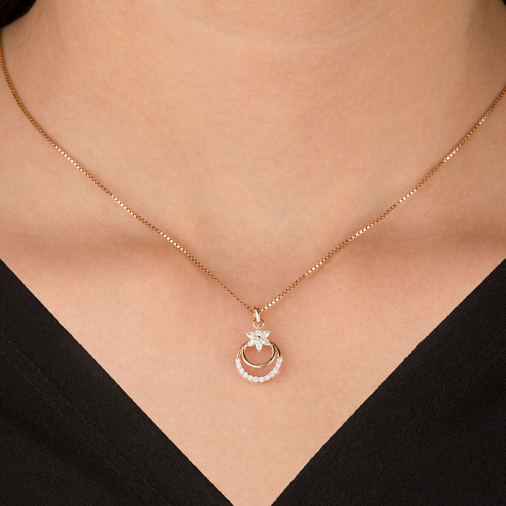 18K Rose Gold Diamond Pendant - 0.224ct VVS-EF