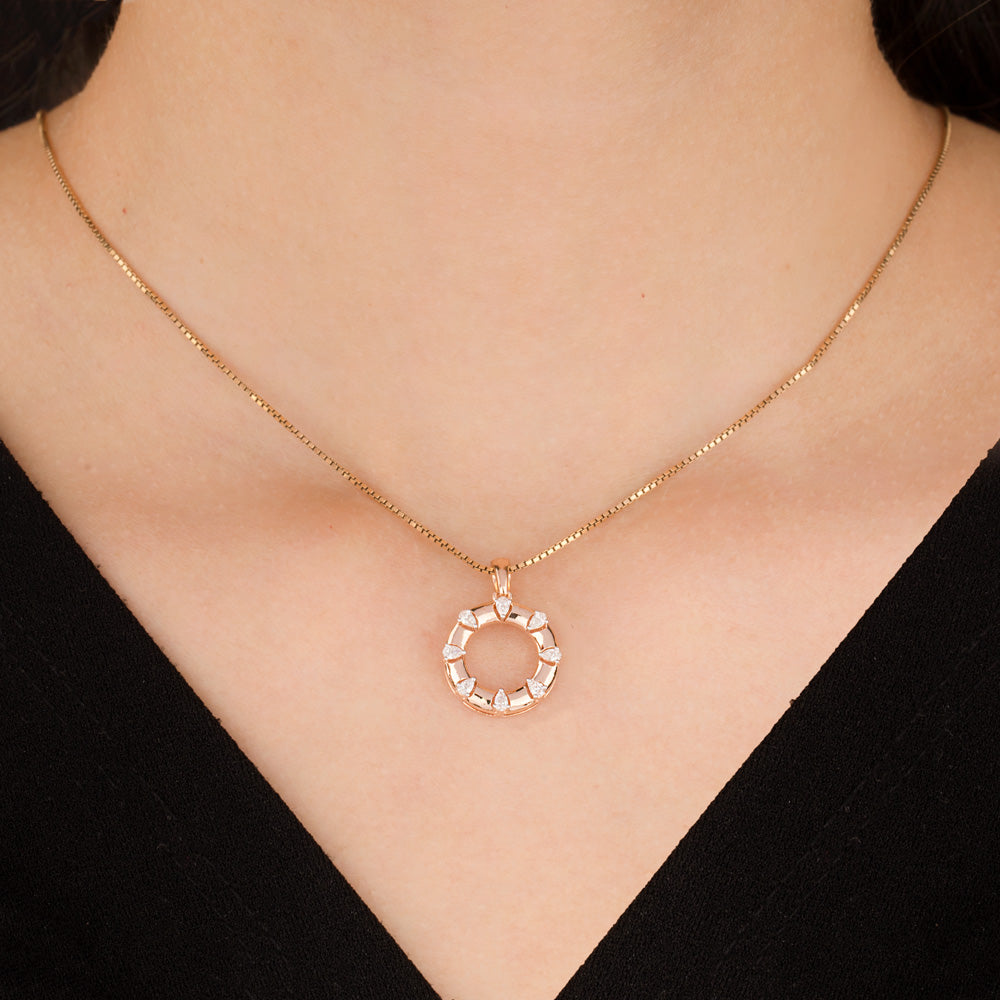 18K Rose Gold Diamond Pendant - 0.306ct VVS-EF
