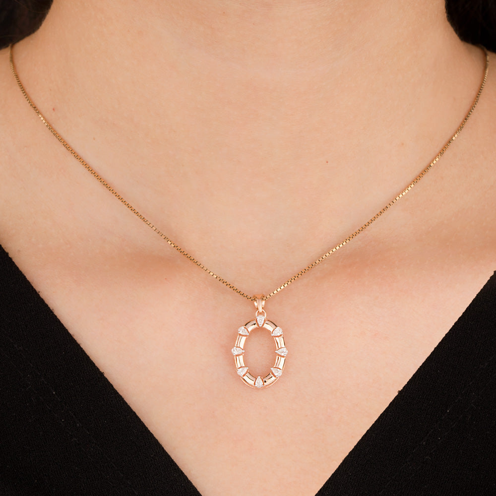 18K Rose Gold Diamond Pendant - 0.303ct VVS-EF