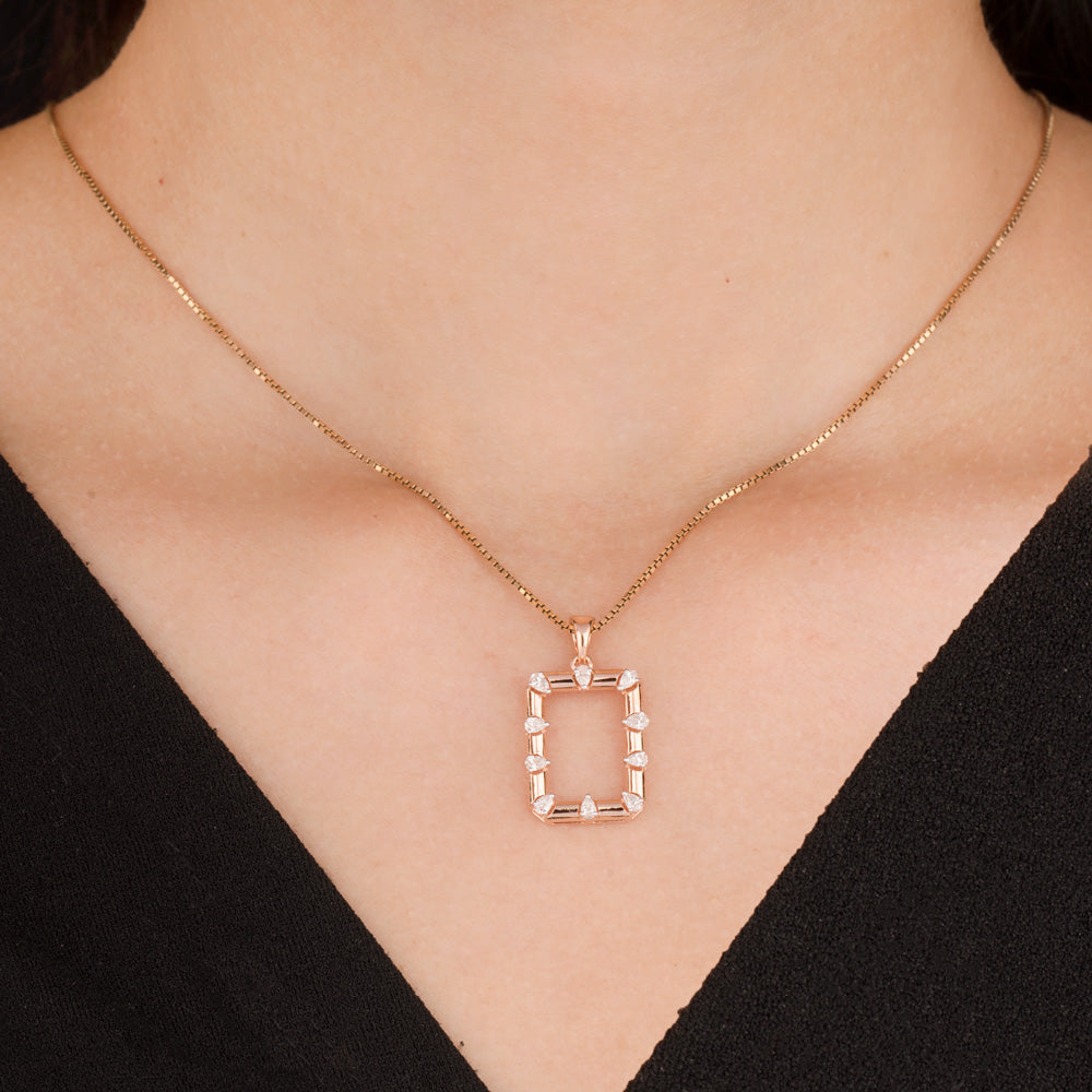 18K Rose Gold Diamond Pendant - 0.376ct VVS-EF