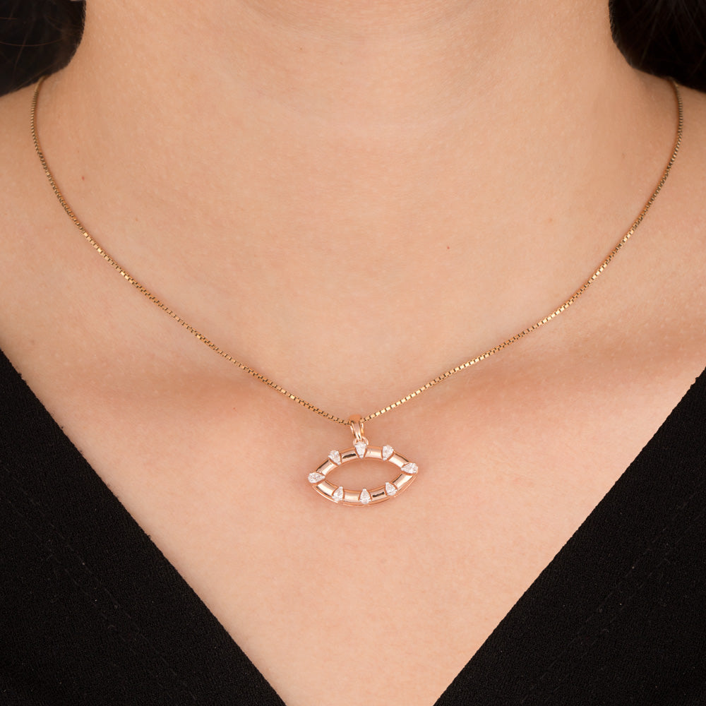18K Rose Gold Diamond Pendant - 0.315ct VVS-EF