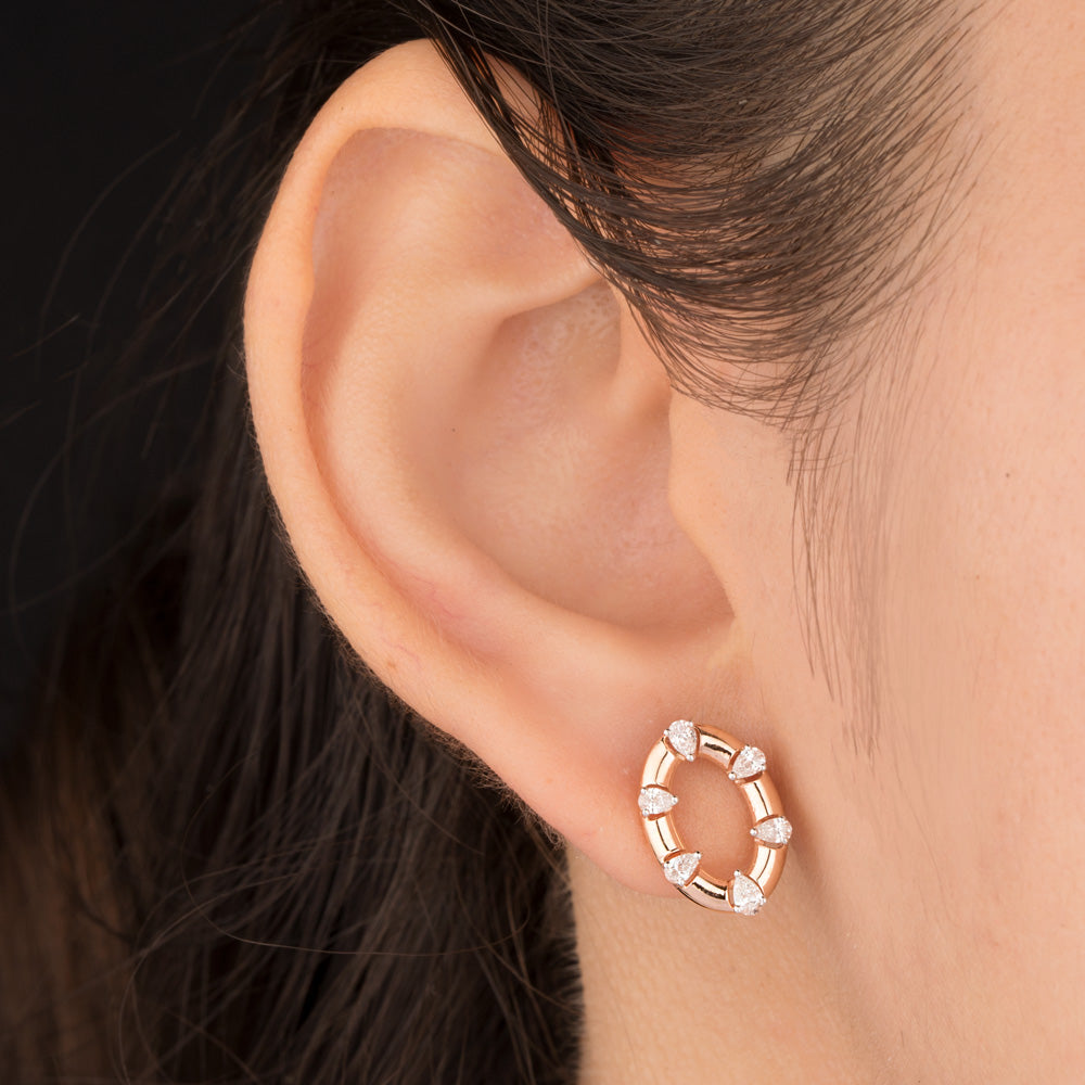 18K Rose Gold Diamond Jewellery - 0.479ct VVS-EF