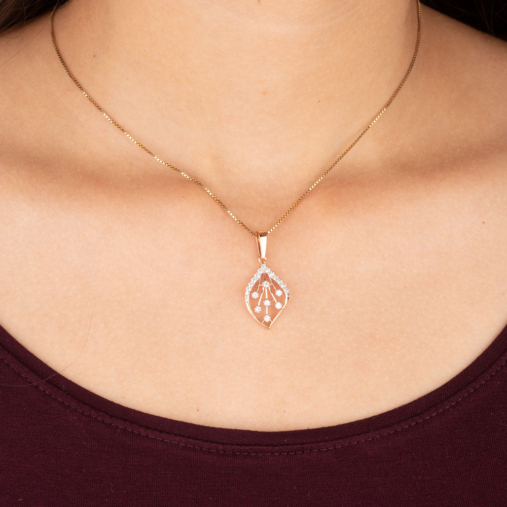 18K Rose Gold Diamond Pendant - 0.329ct VVS-VS-GH