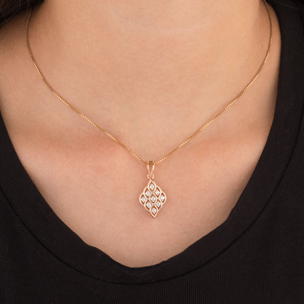 18K Rose Gold Diamond Pendant - 0.307ct VS-SI-GH