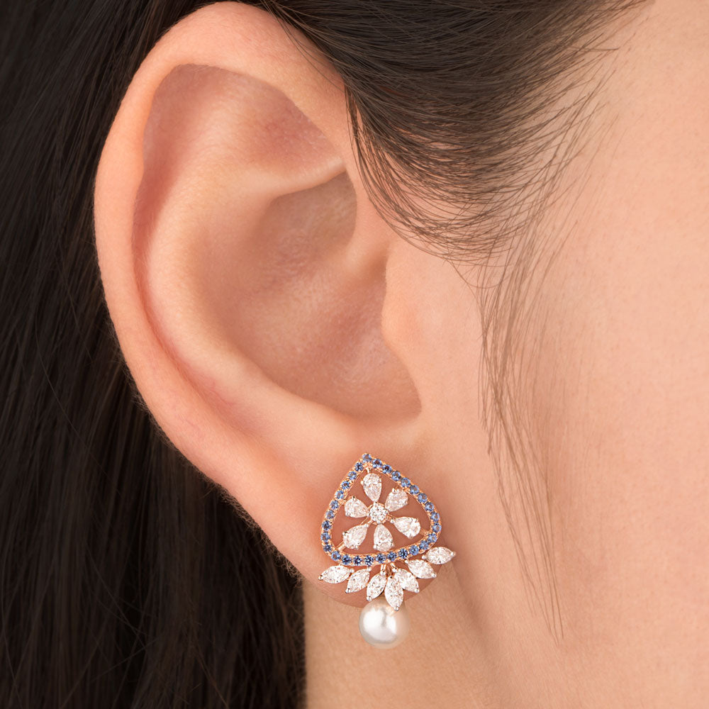 18K Rose Gold Diamond Jewellery - 0.968ct VVS-EF with Colour Stones