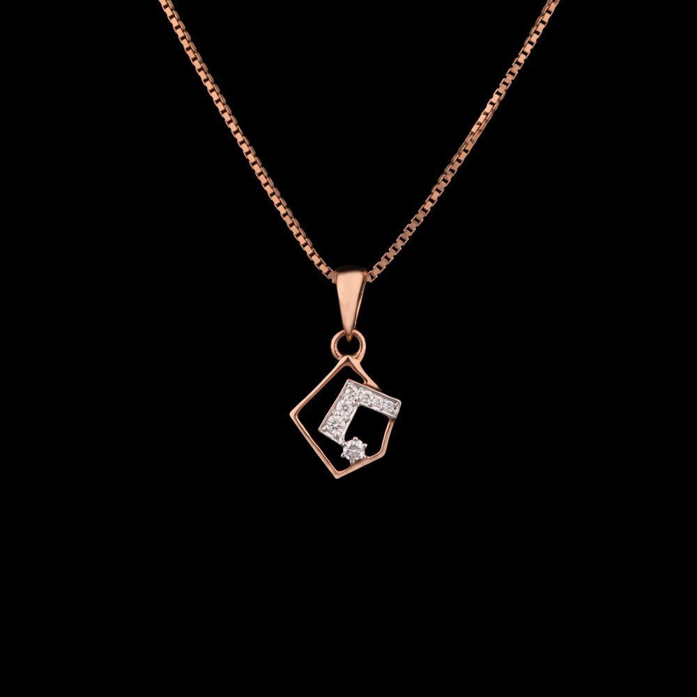 18K Rose Gold Diamond Pendant - 0.09ct VS-GH