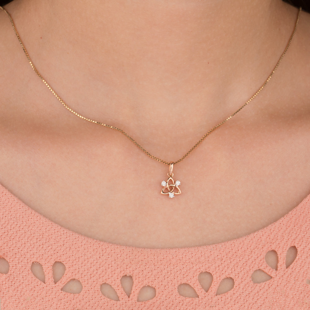 14K Rose Gold Diamond Pendant - 0.09ct SI-IJ