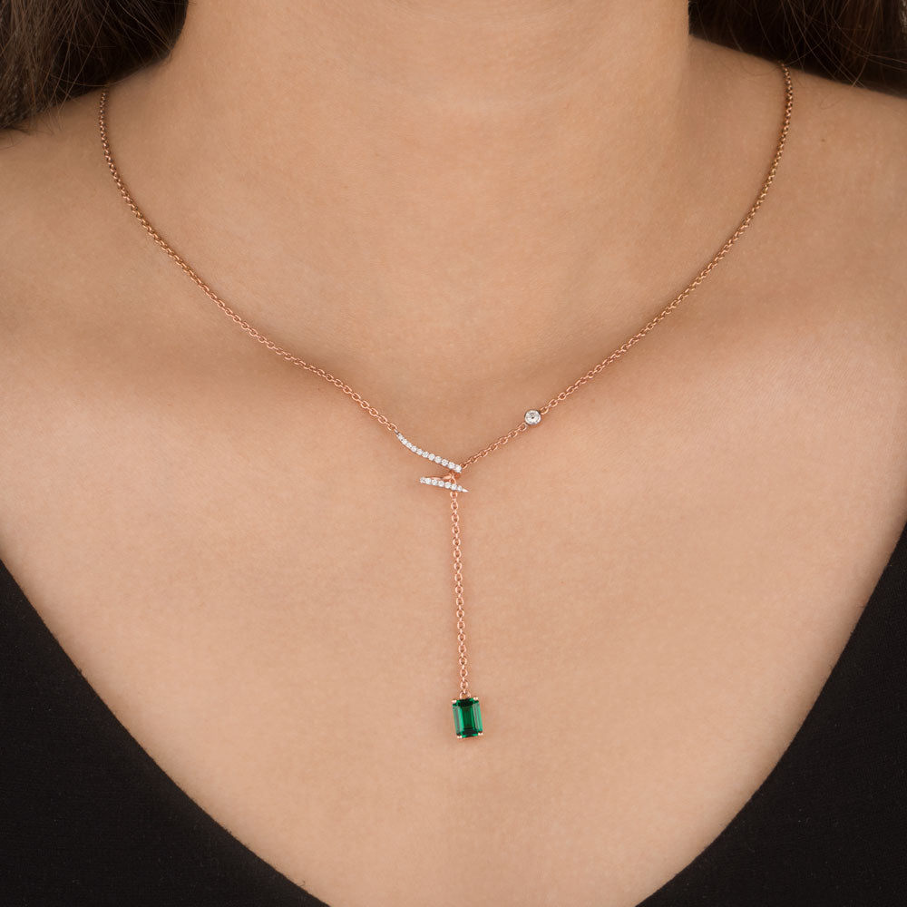 14K Rose Gold Diamond Pendant - 0.153ct VS-SI-GH with Colour Stones