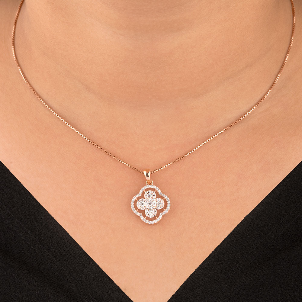 18K Rose Gold Diamond Pendant - 0.697ct VVS-EF