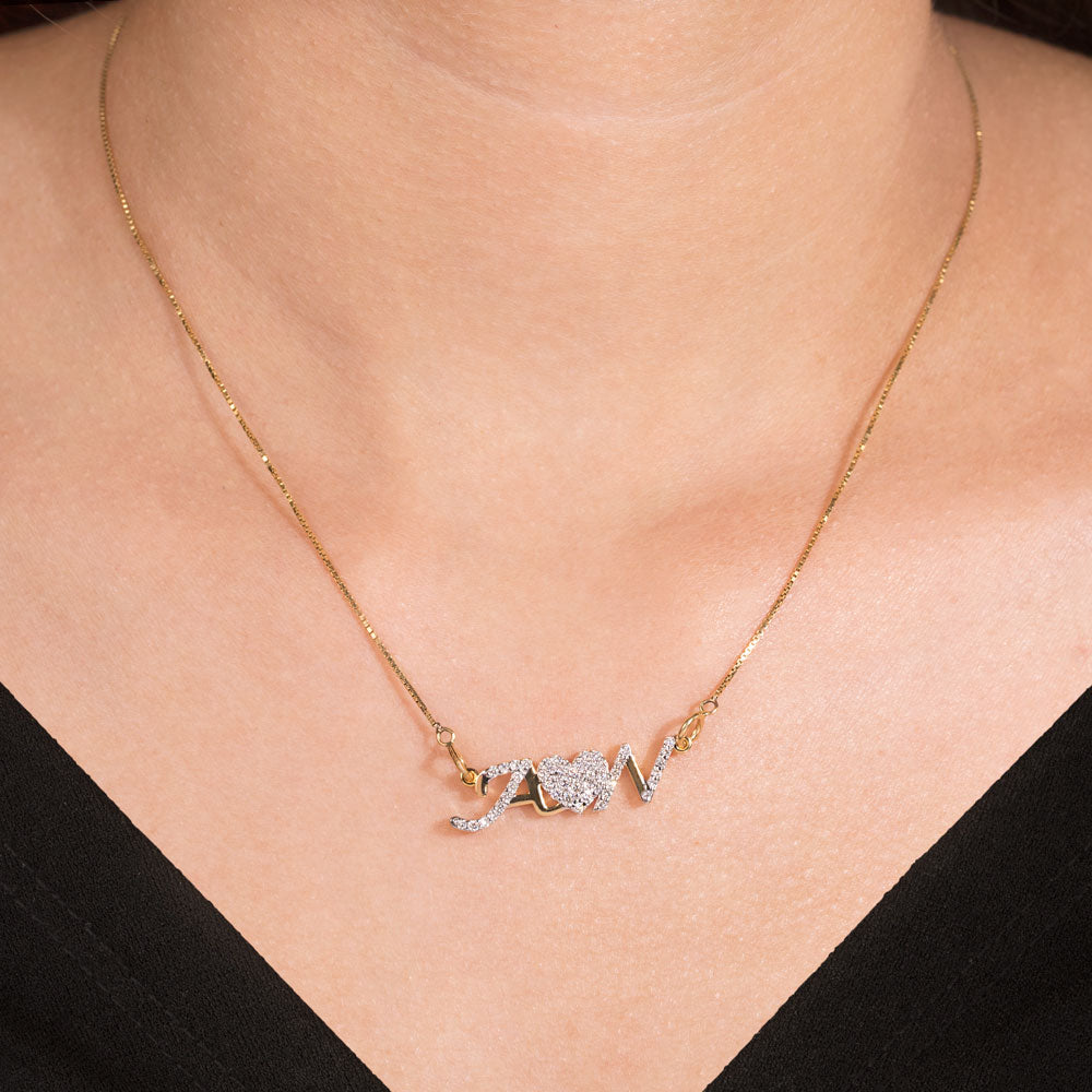 18K Yellow Gold Diamond Pendant - 0.388ct SI-GH