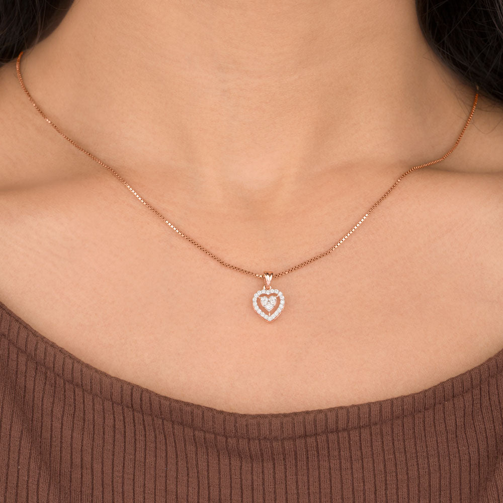 18K Rose Gold Diamond Pendant - 0.254ct VVS-VS-GH