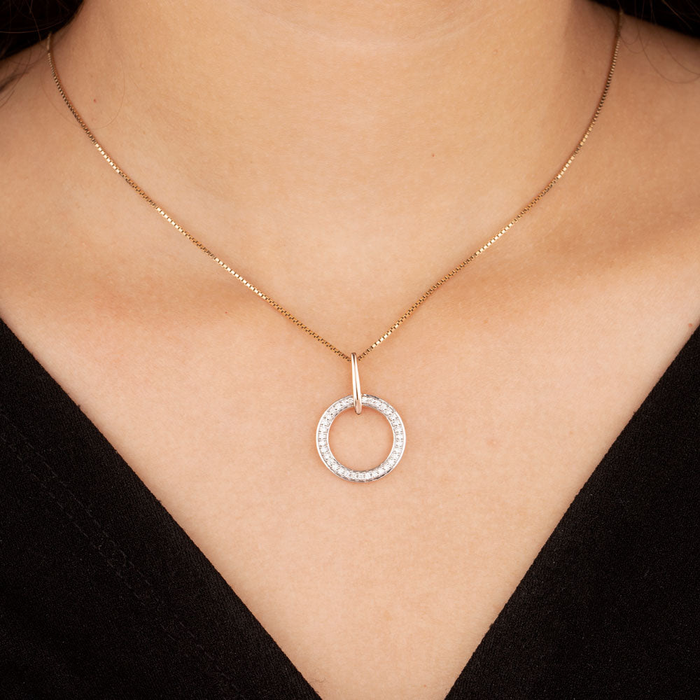14K Rose Gold Diamond Pendant - 0.26ct VS-HI