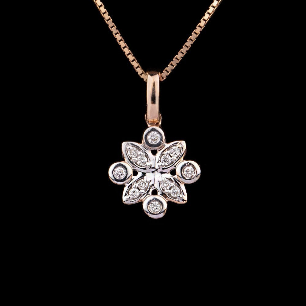 14K Rose Gold Diamond Pendant - 0.08ct SI-GH