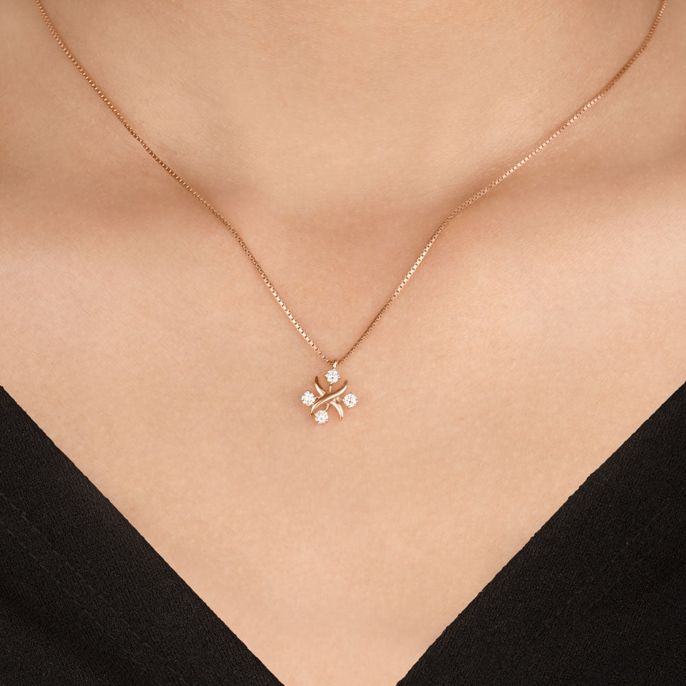 14K Rose Gold Diamond Pendant - 0.27ct SI-IJ