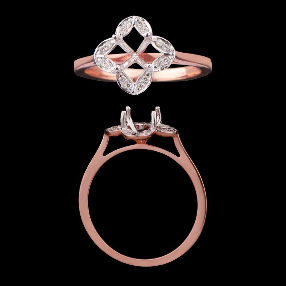 18K Rose Gold Diamond Ring - 0.08ct SI-IJ