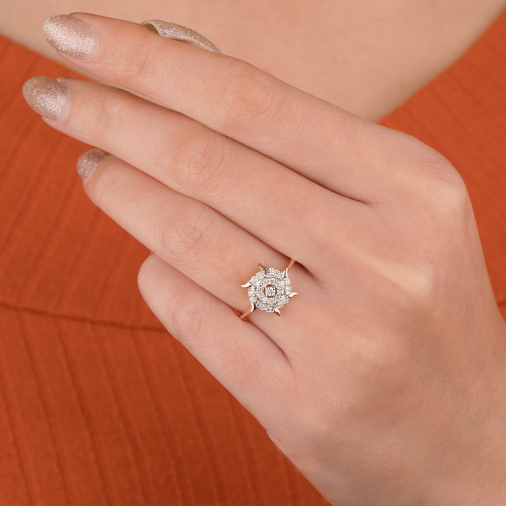 18K Yellow Gold Diamond Ring - 0.225ct VS-EF