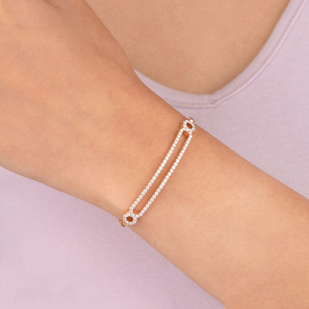 18K Rose Gold Diamond Bracelet - 0.82ct VVS-VS-EF