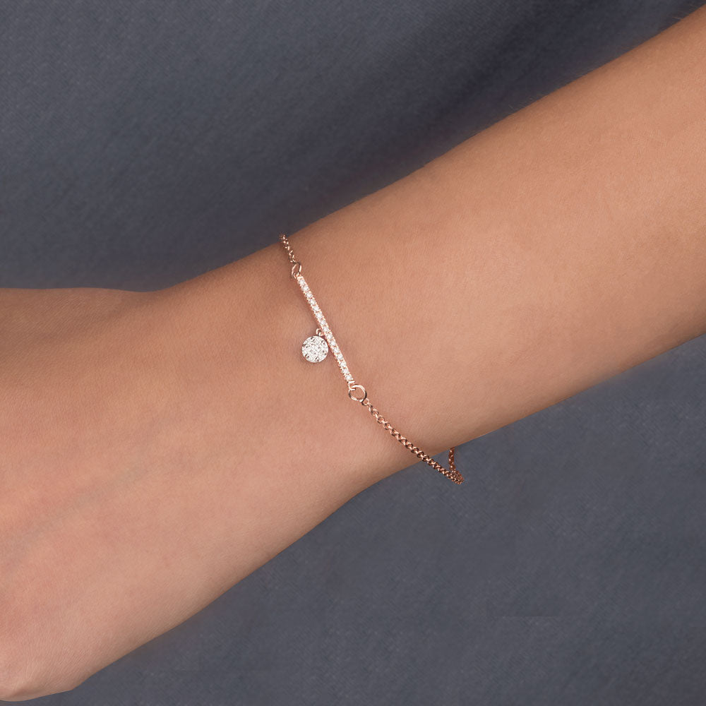 14K Rose Gold Diamond Bracelet - 0.27ct SI-IJ