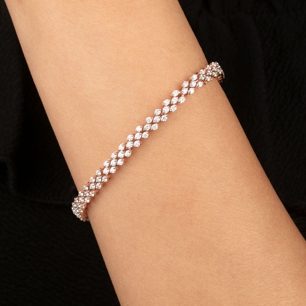 14K Rose Gold Diamond Bracelet - 2.65ct SI-HIJ