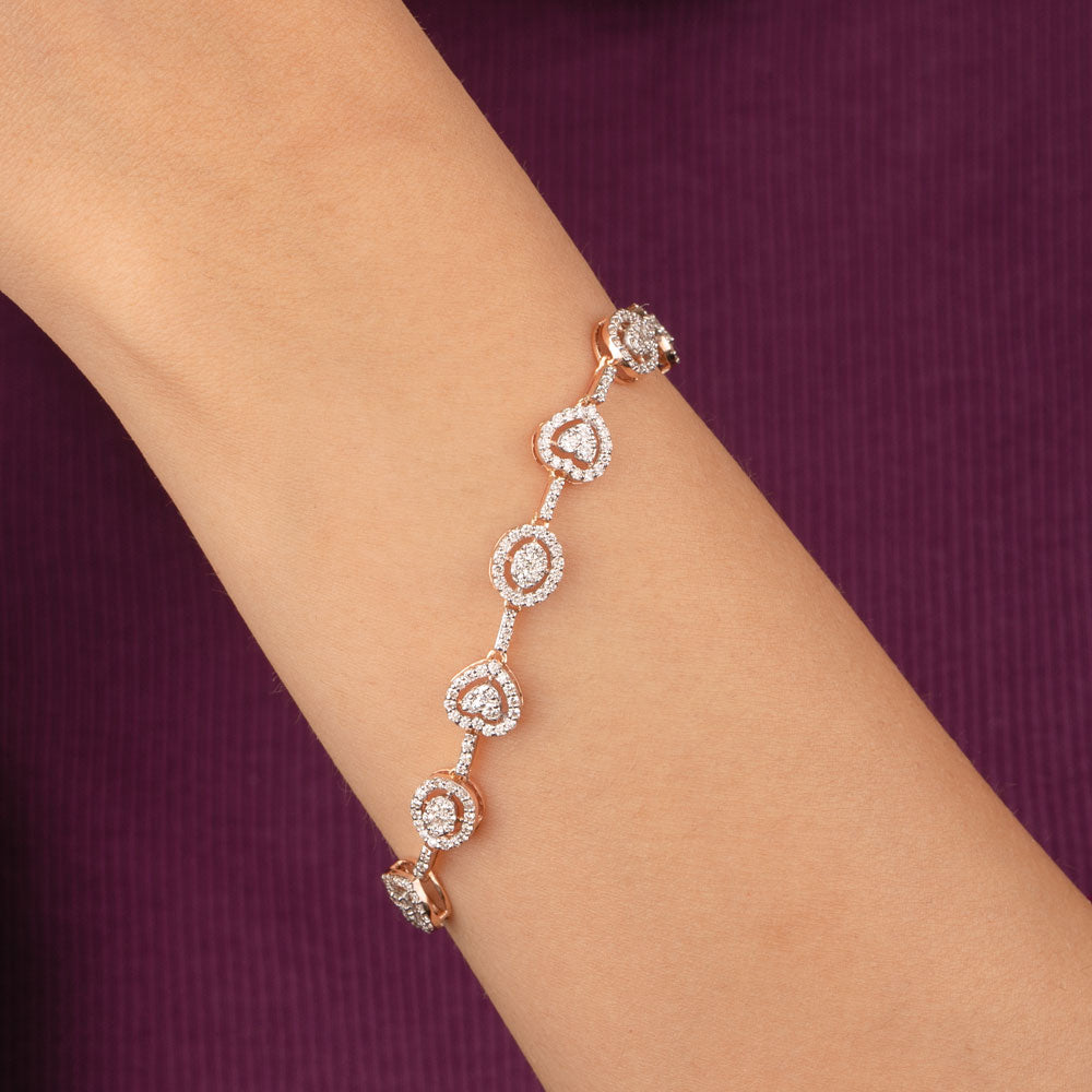 14K Rose Gold Diamond Bracelet - 2.84ct VVS-VS-HI