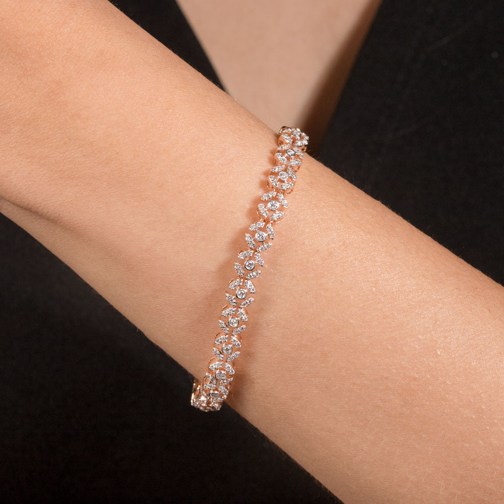 14K Rose Gold Diamond Bracelet - 1.2ct VVS-VS-IJ