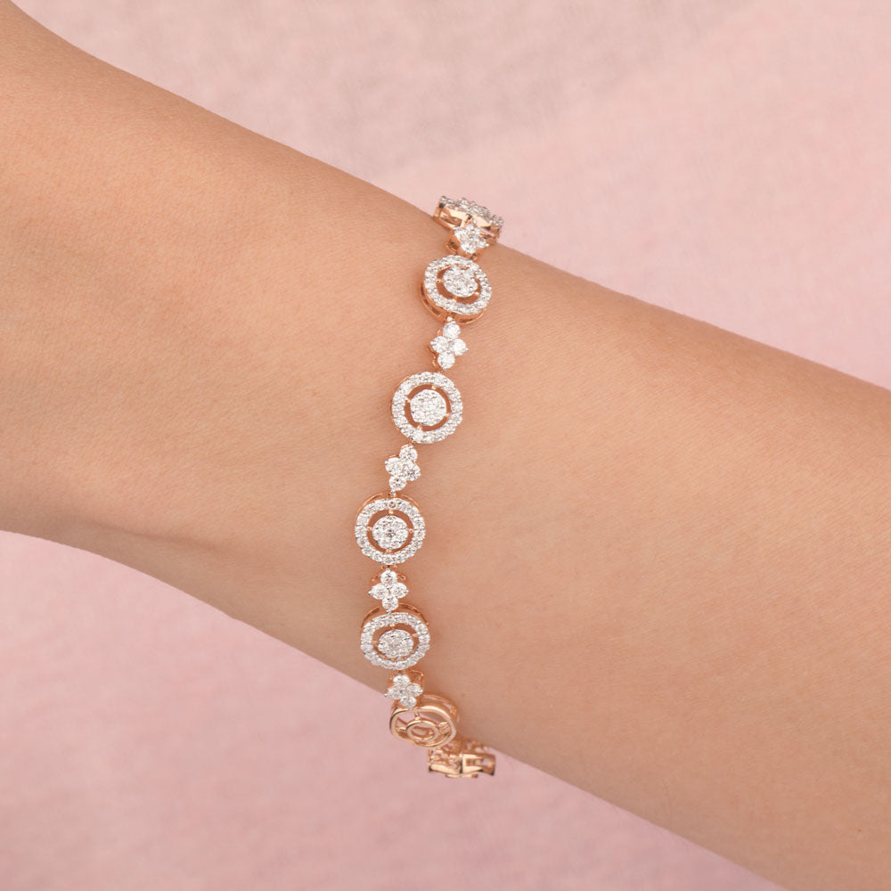 14K Rose Gold Diamond Bracelet - 1.47ct VVS-VS-GH