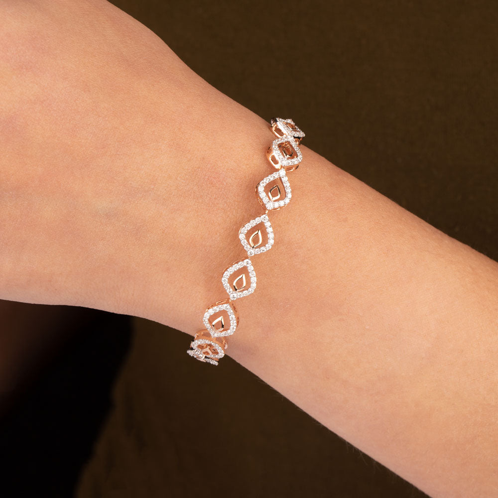 18K Rose Gold Diamond Bracelet - 1.15ct VVS-VS-GH