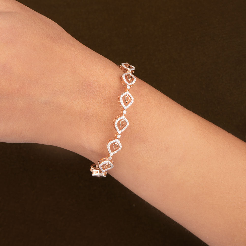 18K Rose Gold Diamond Bracelet - 1.24ct VVS-VS-GH