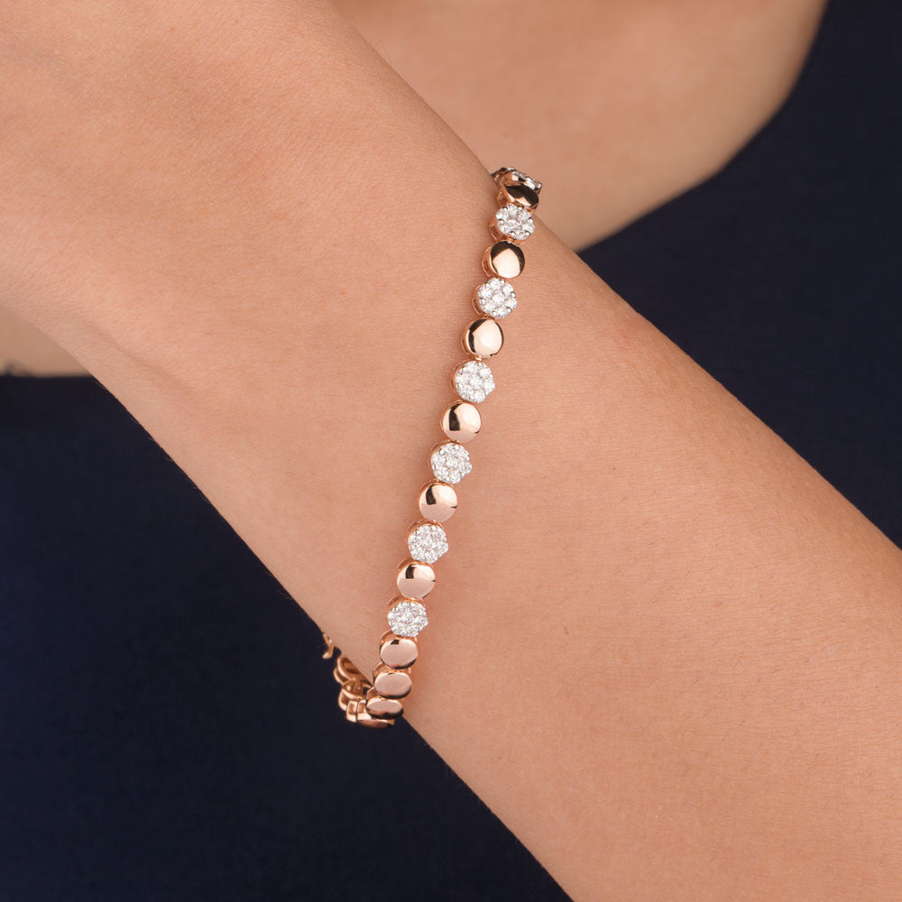 18K Rose Gold Diamond Bracelet - 1.197ct VVS-VS-GHI