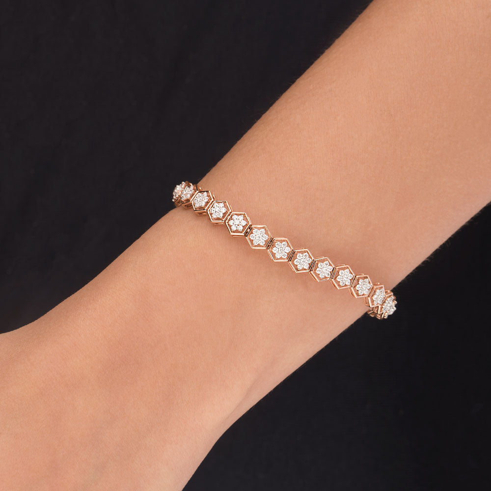 18K Rose Gold Diamond Bracelet - 1.822ct VVS-VS-EF