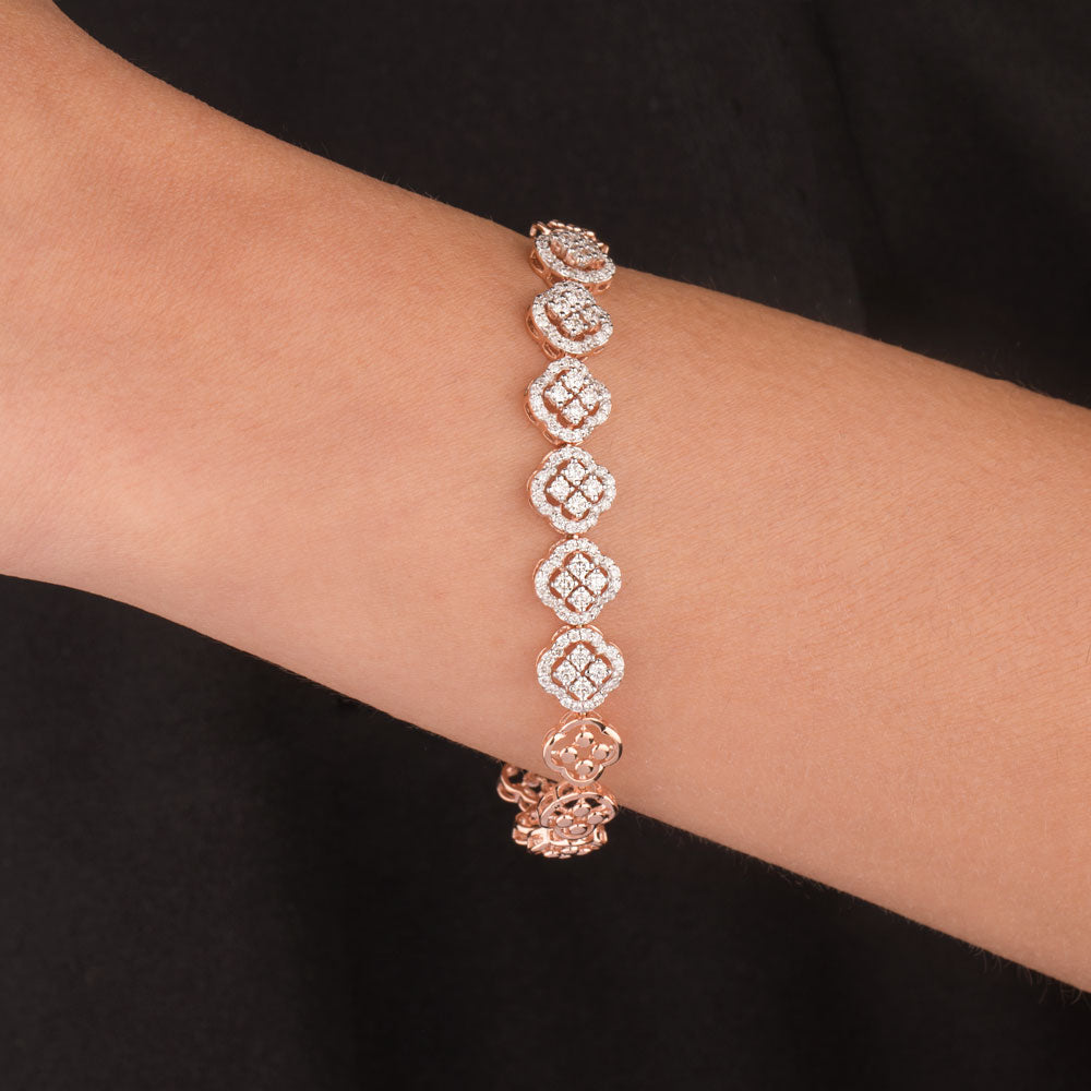 14K Rose Gold Diamond Bracelet - 1.38ct VS-SI-GHI