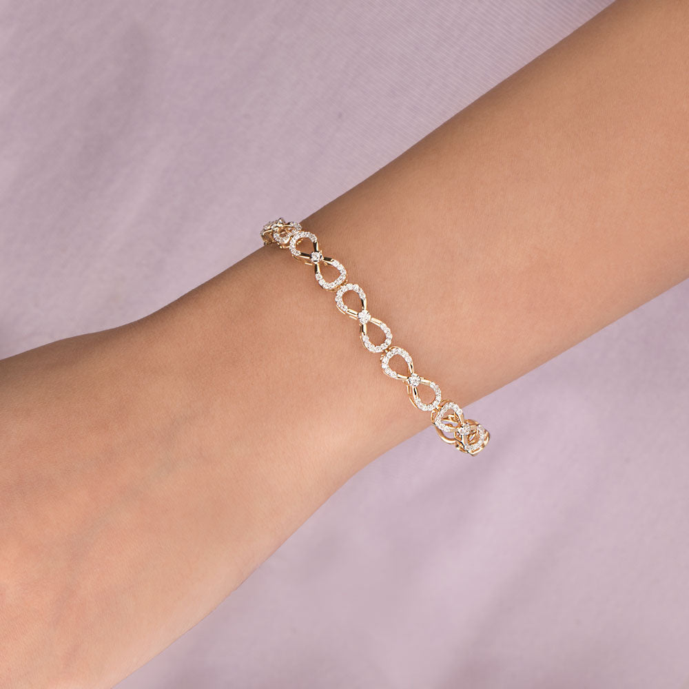 14K Rose Gold Diamond Bracelet - 0.89ct VVS-VS-GH
