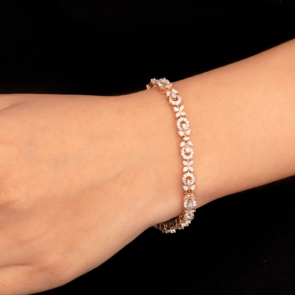18K Rose Gold Diamond Bracelet - 2.661ct VVS-EF